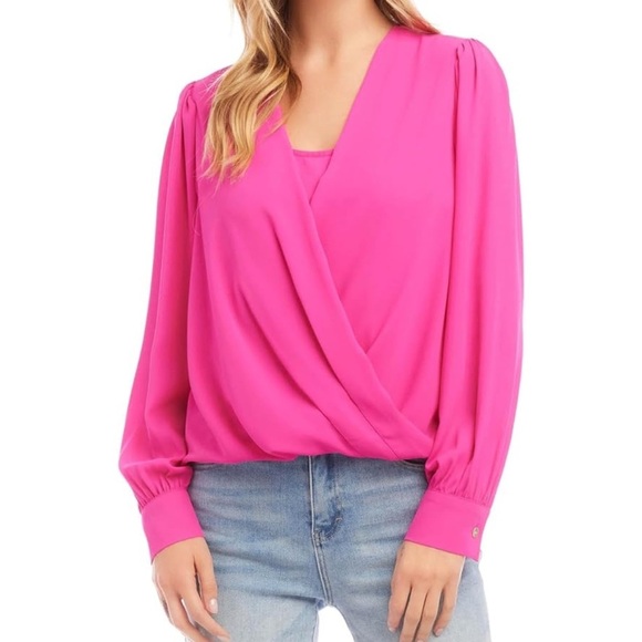 Elegant Karen Kane light and flowy Pink Women's Blouse - Picture 1 of 12